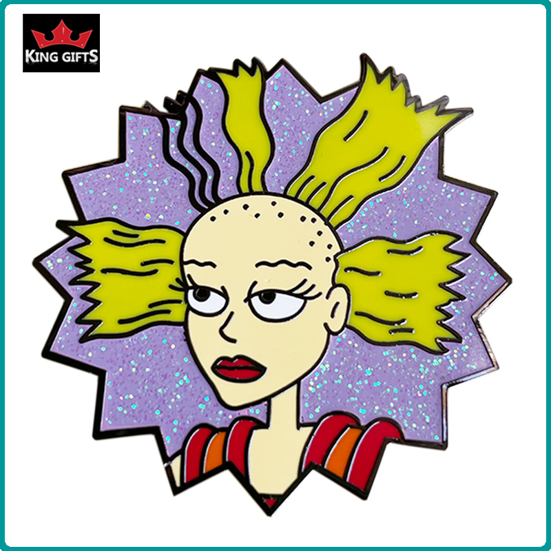 A010 -  woman pin (hard enamel with glitter)