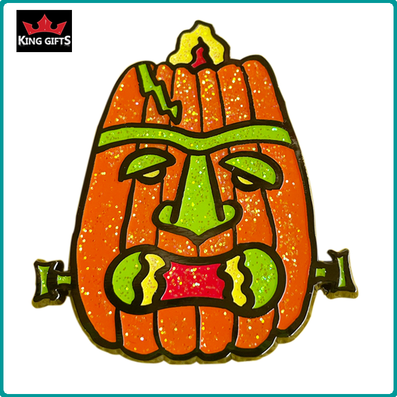 A038 -  Pumpkin pin (hard enamel+glitter)