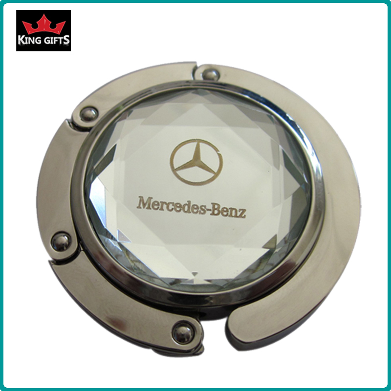 G011 - Big diamante bag hanger,plating,zinc alloy,printing BENZ logo