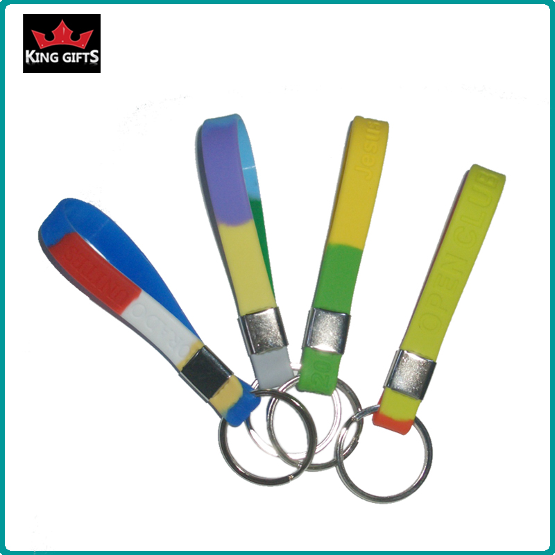 H018-  High quality silicone wristband key chain