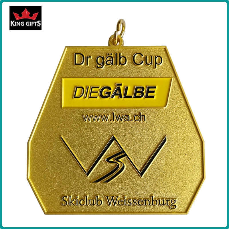 B003 - 2D medal with soft enamels and different plated finishes