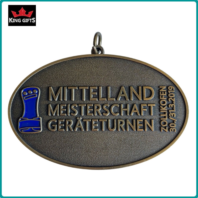 B015 - Custom medal with Matt gold,antique silver, antique bronze and antique copper plated.