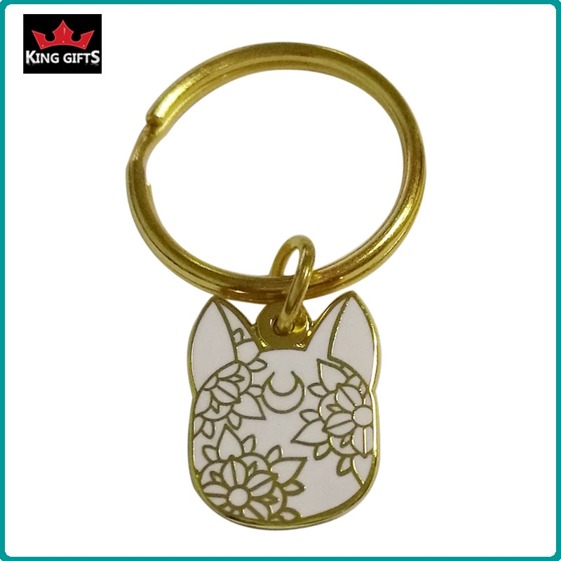 D007 - Custom hard enamel key chain,gold plating