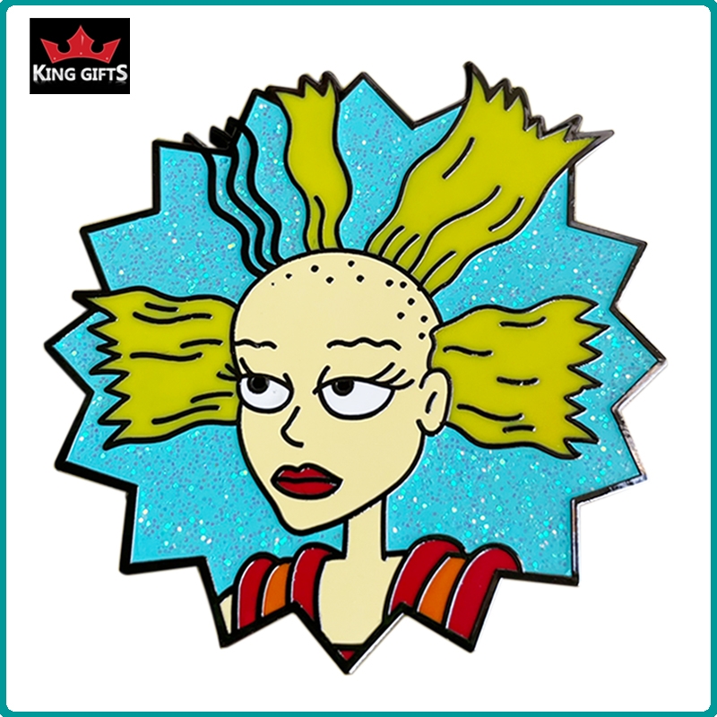 A010 -  woman pin (hard enamel with glitter)