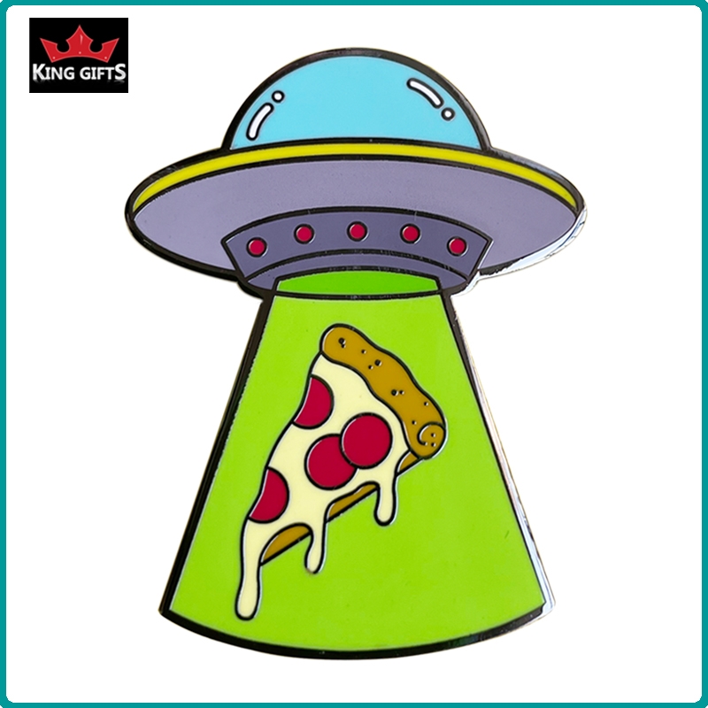 A014 -  spaceship pin (hard enamel with glitter)