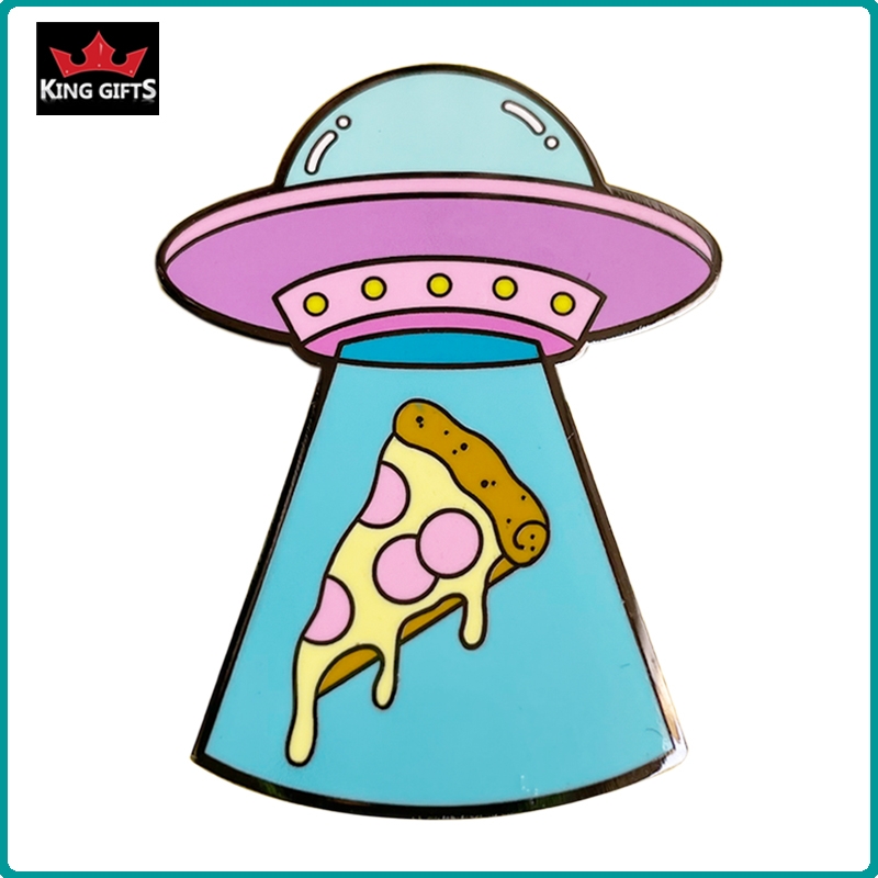 A014 -  spaceship pin (hard enamel with glitter)