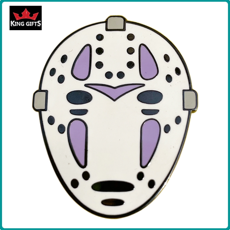 A034 -  Pink mask pin (hard enamel+glitter)