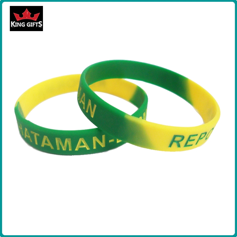 H061-  Wholesale silicone wristband,segmented and printed