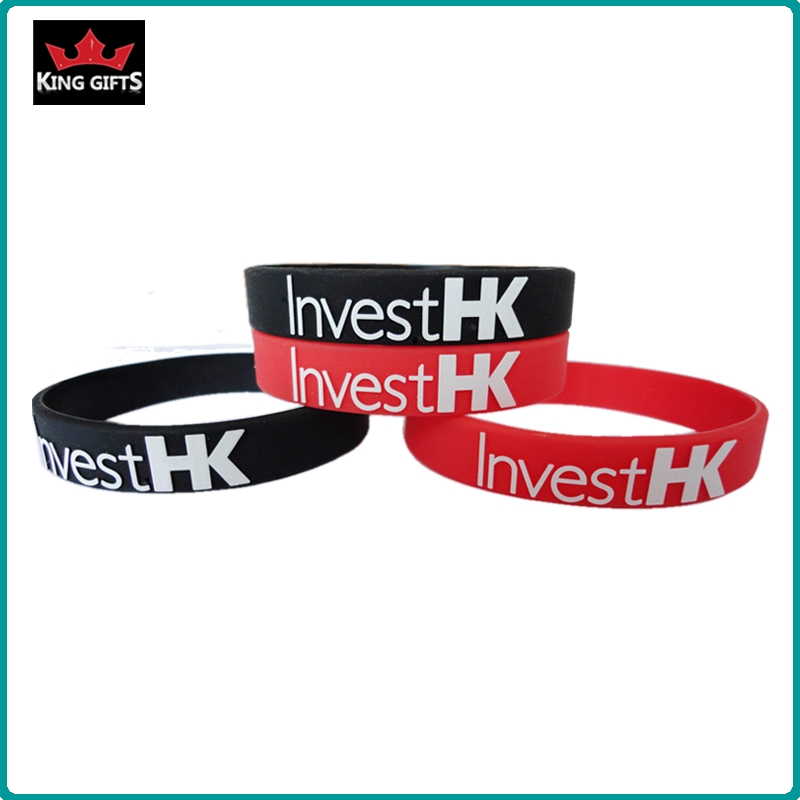 H079-  Wholesale silicone wristband,embossed and printed color