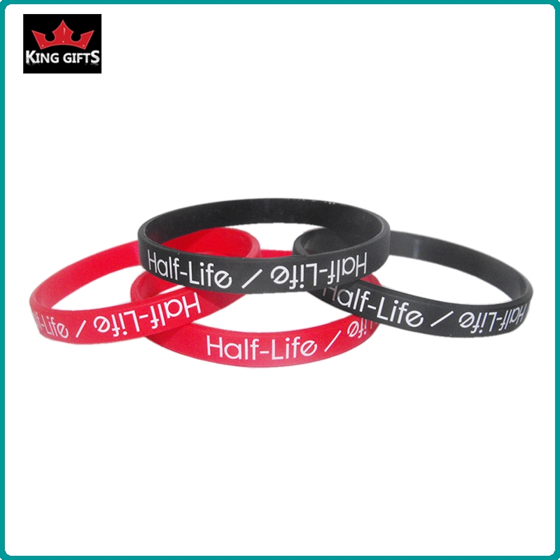 H026- 100% silicone wristband,embossed and printed logo