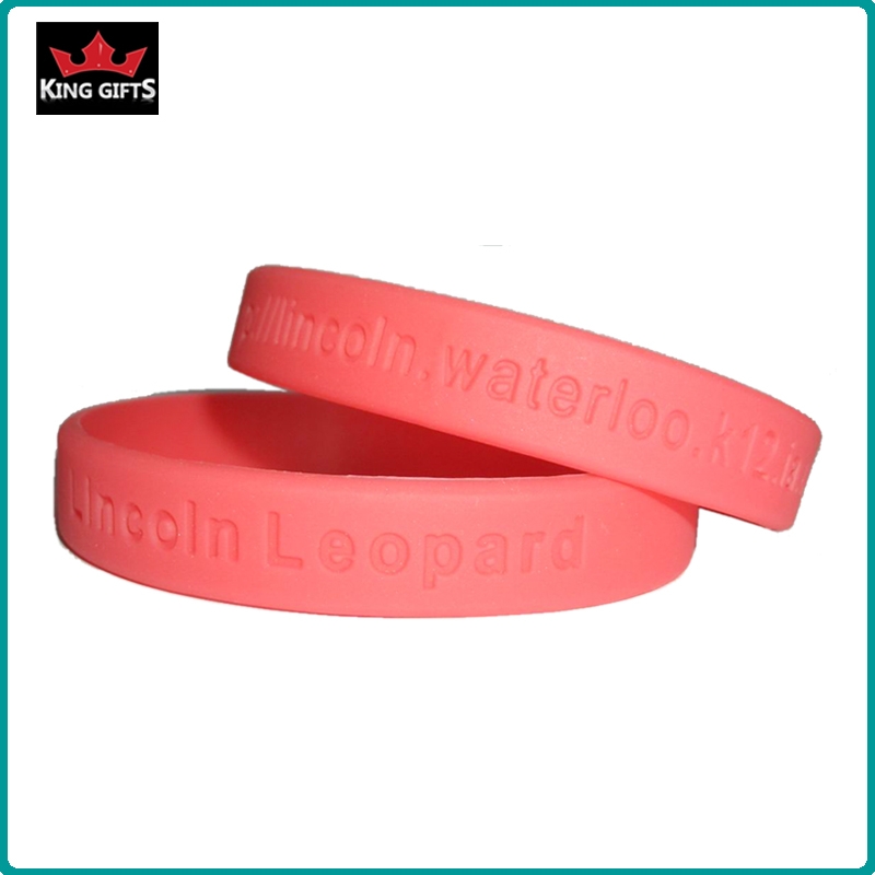 H035- 100% silicone wristband, debossed