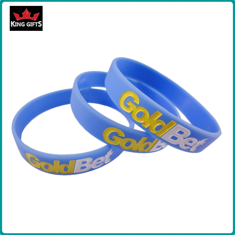 H041-  Hot sale silicone wristband, debossed and fill in color