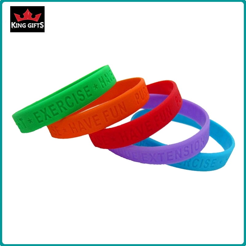 H091-  Wholesale silicone wristband,debossed and fill in color