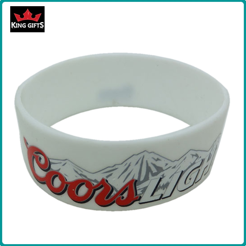 H071-  Popular silicone wristband,debossed and fill in color