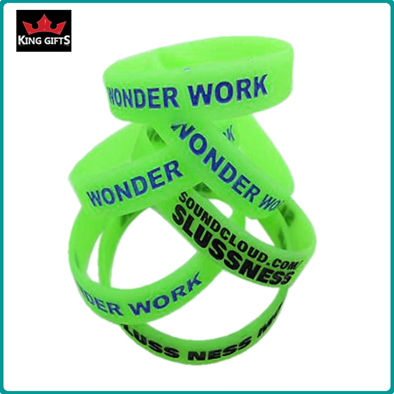 H075-  Wholesale silicone wristband,debossed and fill in color