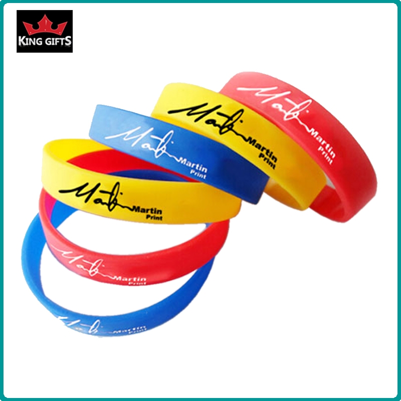 H038- 100% silicone wristband, printed logo