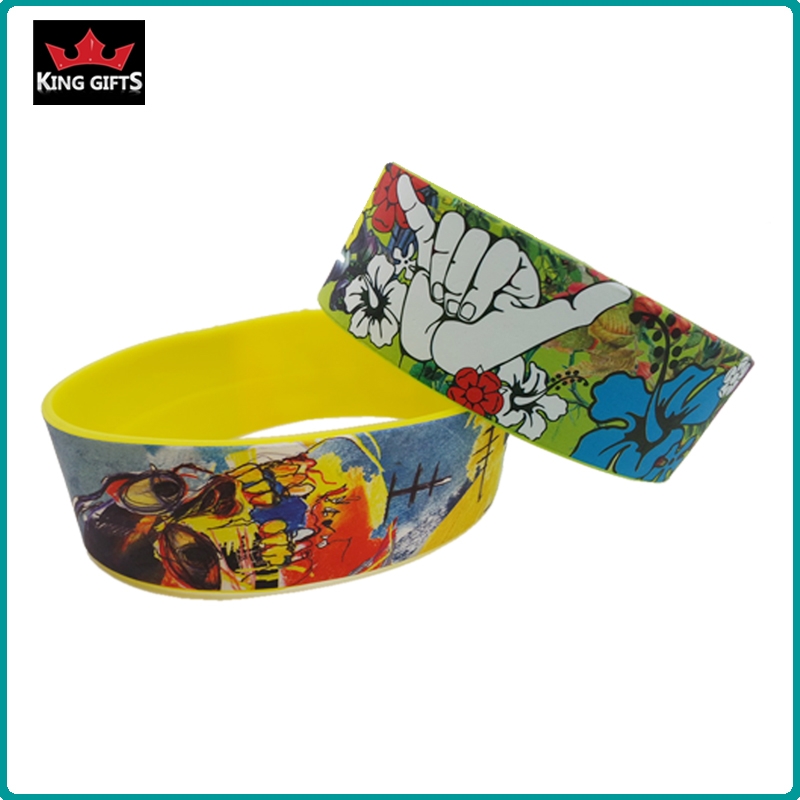 H039- 100% silicone wristband, debossed and fill in color