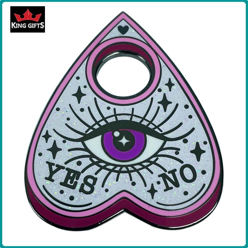 A109 -  Eye pin (hard enamel+glitter)