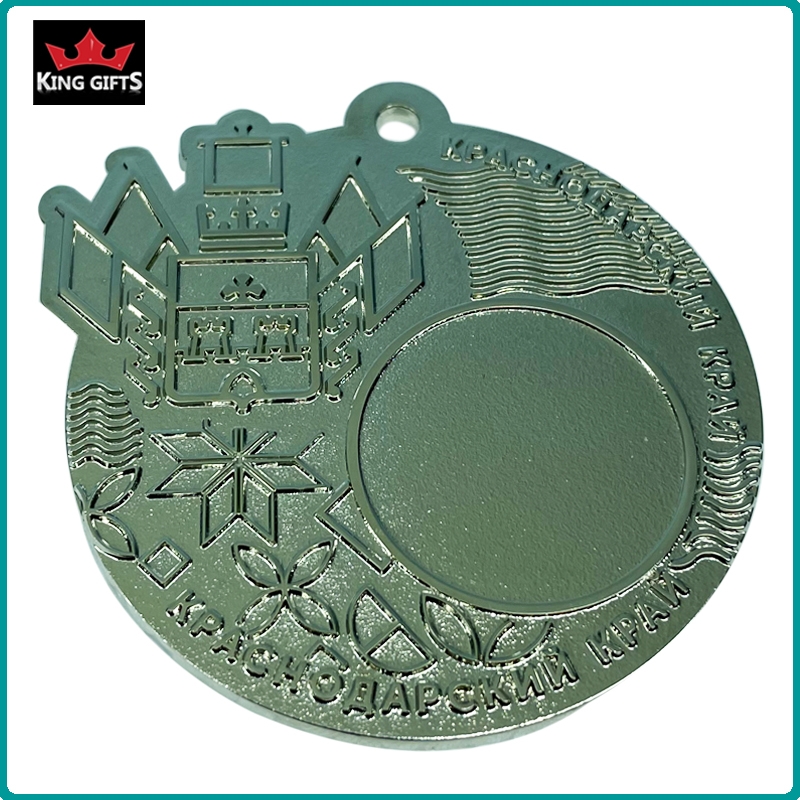 B036 - Custom 2D medal with silver plated